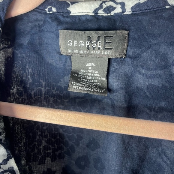 Chic Ruffled Floral Wrap Top by George ME – Feminine and Flattering (Size L) - Picture 3 of 5